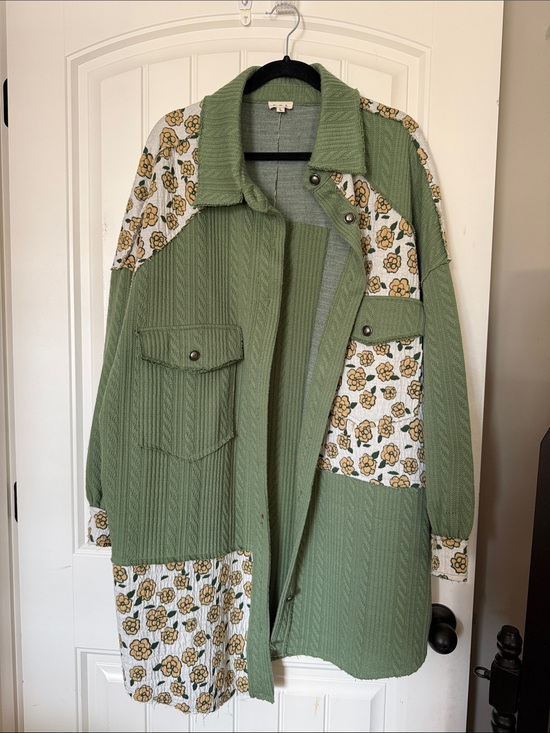 POL Sweaters - POL Patchwork Cardigan Top Size L